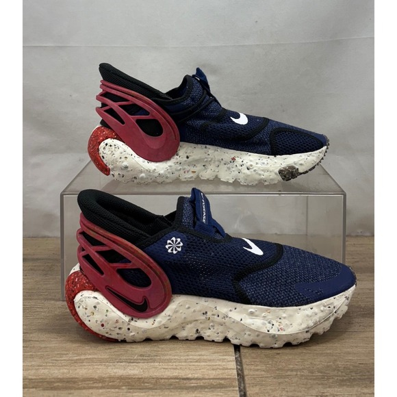 Nike Go FlyEase Navy Blue Red Slip-On Running Shoes DJ9816-400 Men's Size 6 - Picture 1 of 10
